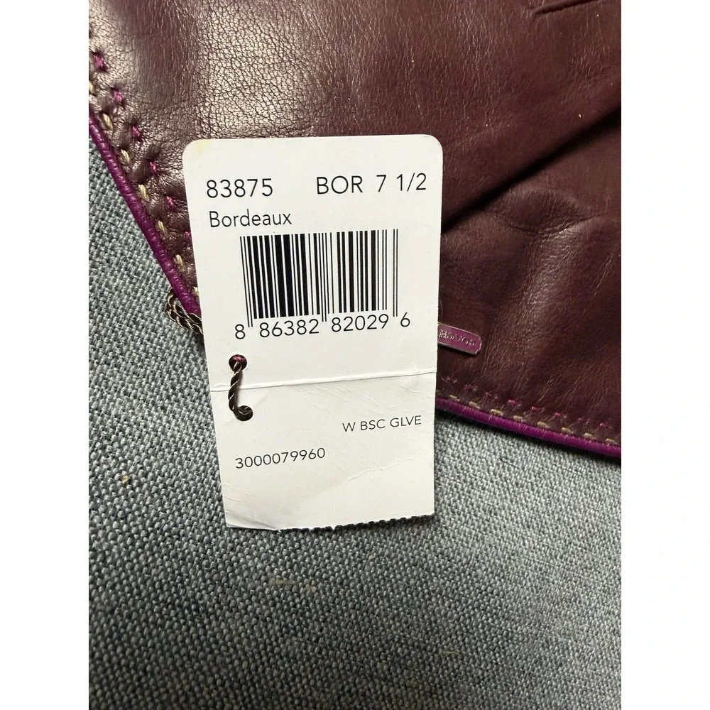 Leather gloves 7.5Inches ‎ Burgundy, Leather Shell With Cashmere Lining